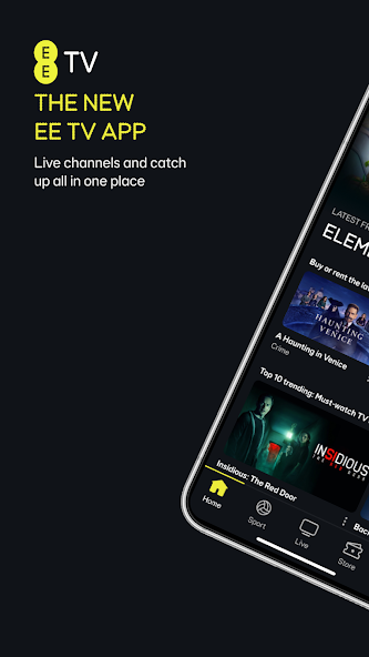 EE TV app screenshot